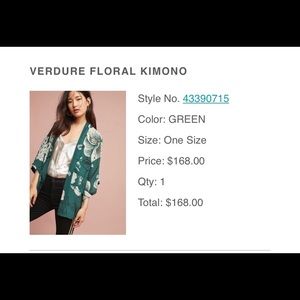 Green floral kimono - Excellent used condition